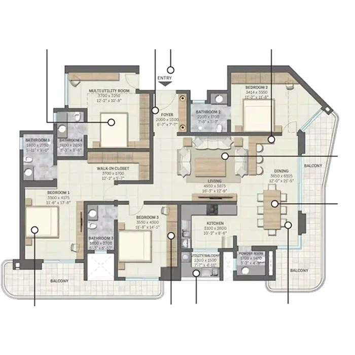Sobha Sector 63A 5BHK Floor Plan